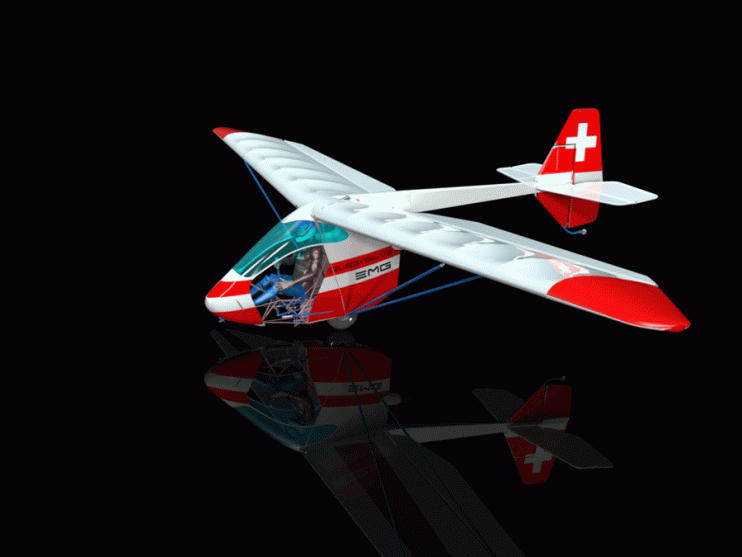 EMG-6 Sparky rendering with lightning-bolt nose art