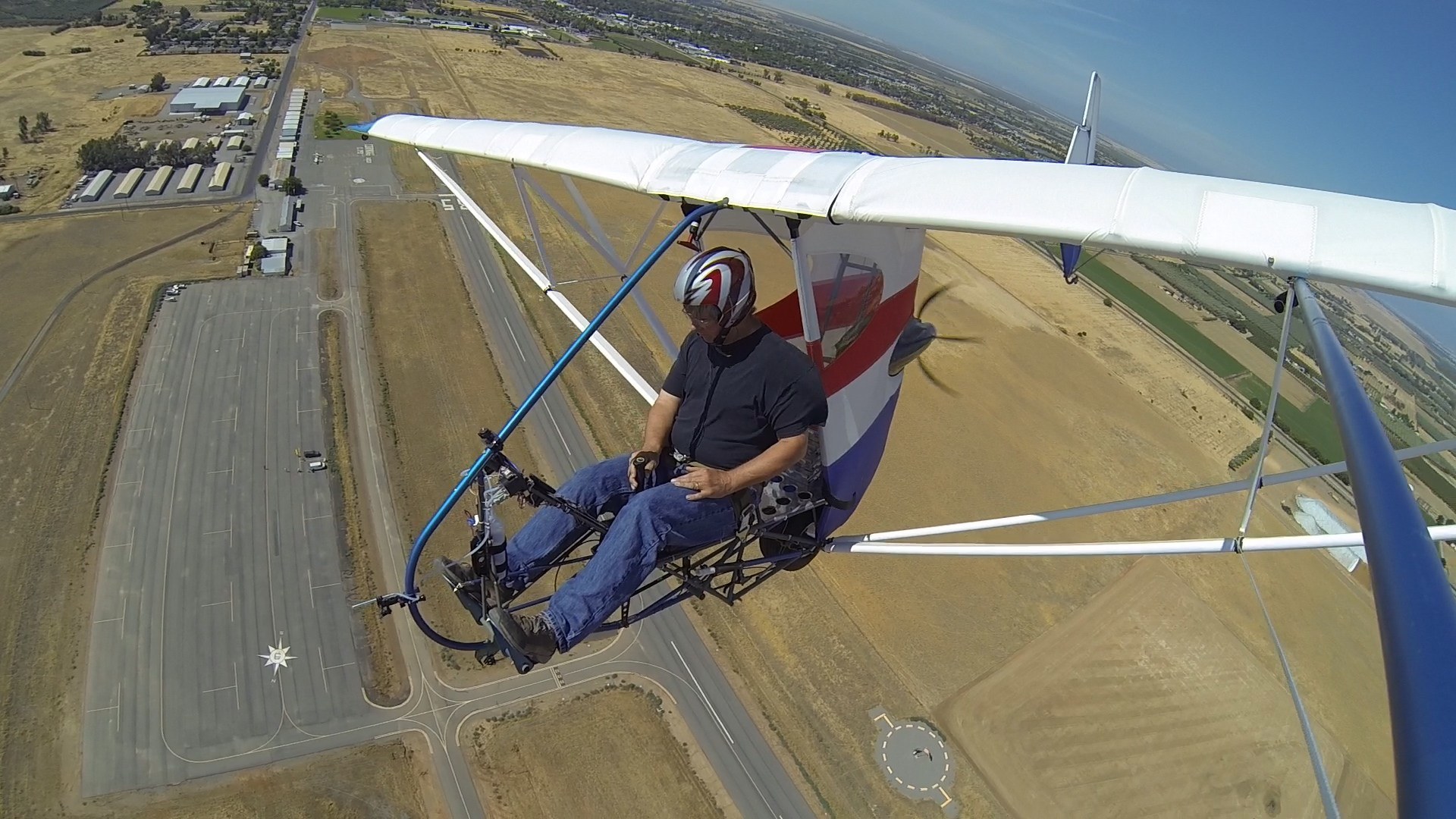In-flight from the boom — over the runway