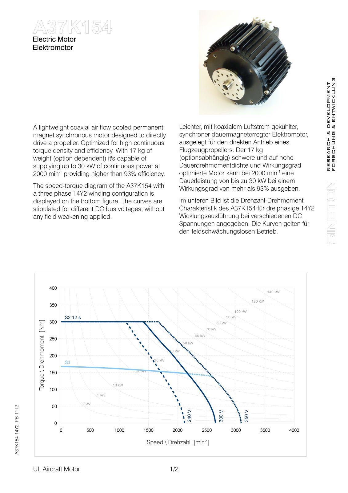 72-40 SINETON A37K154 Electric Motor
